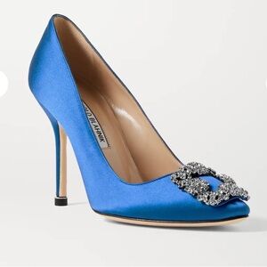 MANOLO BLAHNIK Hangisi 105 embellished satin pumps